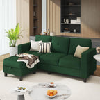 WALSUNNY livingroom sectional couch sectional couch #color_green  #material_corduroy