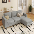 WALSUNNY livingroom sectional couch sectional couch #color_light-grey #material_corduroy