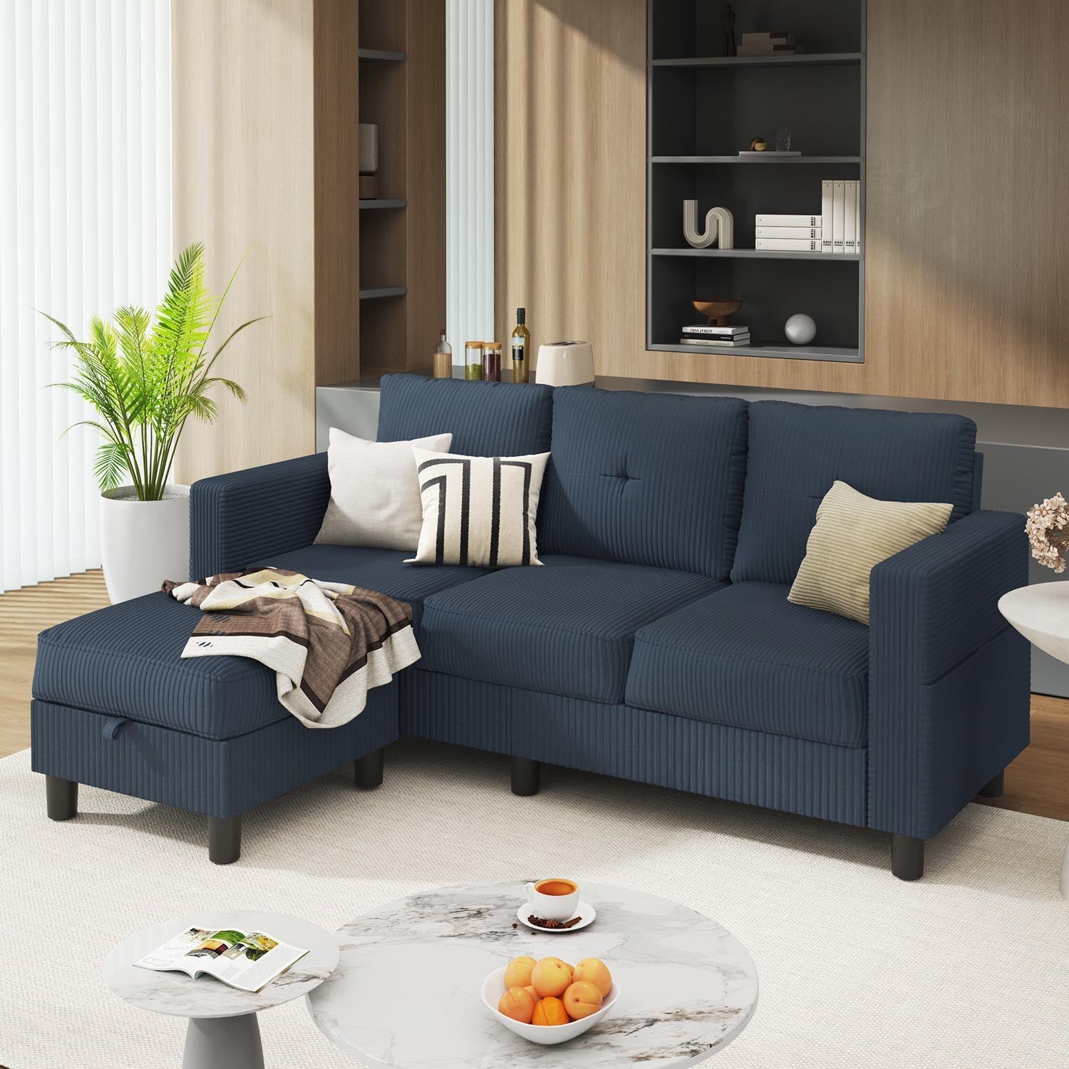 WALSUNNY livingroom sectional couch sectional couch #color_blue  #material_corduroy