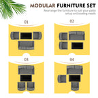 Vongrasig Patio Furniture 4 Pieces Outdoor Wicker Loveseat Set