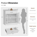 Walsunny Kitchen Buffet Sideboard Cabinet with Adjustable Shelf,Wooden Storage Cabinet with 2 Doors and 1 Drawers,Modern Farmhouse Coffee Bar Cabinet with Storage for Kitchen/Living Room,Grey (7610077905072)