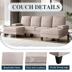 WALSUNNY 106'' Sectional Sofa Couches #color_cream