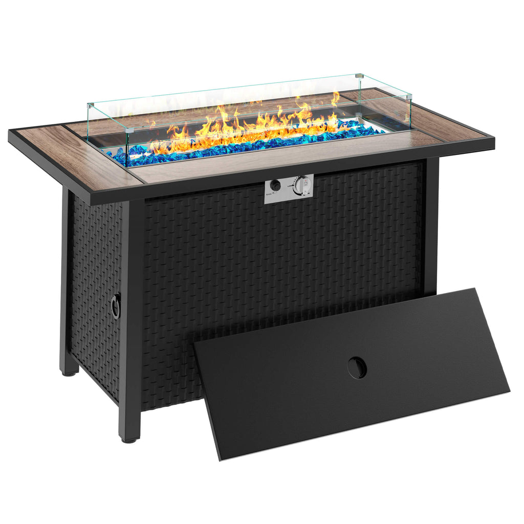 Vongrasig 45" Propane Fire Pit Table 50,000 BTU Steel Gas Fire Pit
