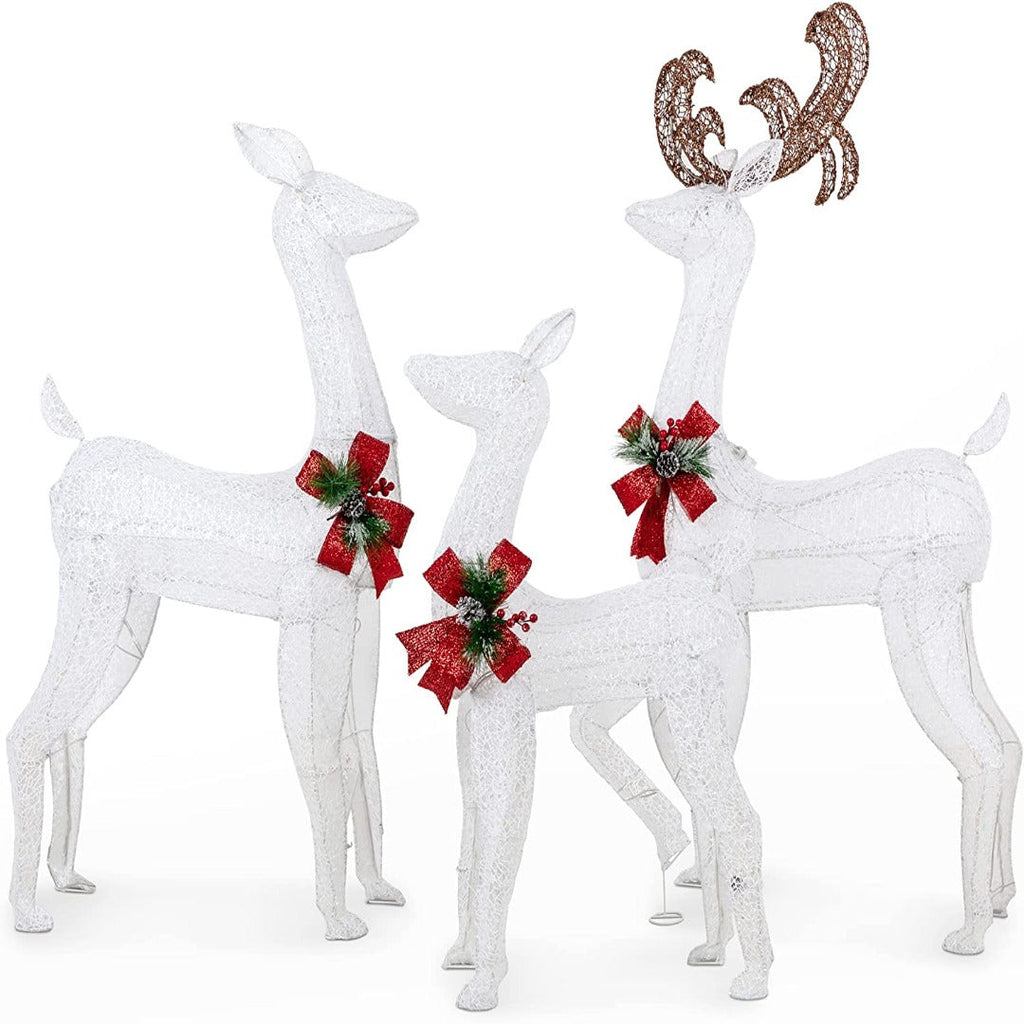 Walsunny LED Lighted Christmas Deer Family Display Set