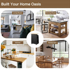 Walsunny Kitchen Island Rolling Cart with Storage Cabinet, Coffee Bar (7404392186032)