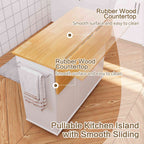 Walsunny Kitchen Island on Wheels with Storage Cabinet & Foldable Drop Leaf, 39.7" Width Rolling Kitchen Table (7404394578096)