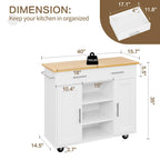 Walsunny 40" Multifunction Kitchen Cart Cabinet with Shelves (7404395692208)
