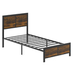 Walsunny Twin Bed Frame with Headboard and Footboard, Strong Steel Slat Support