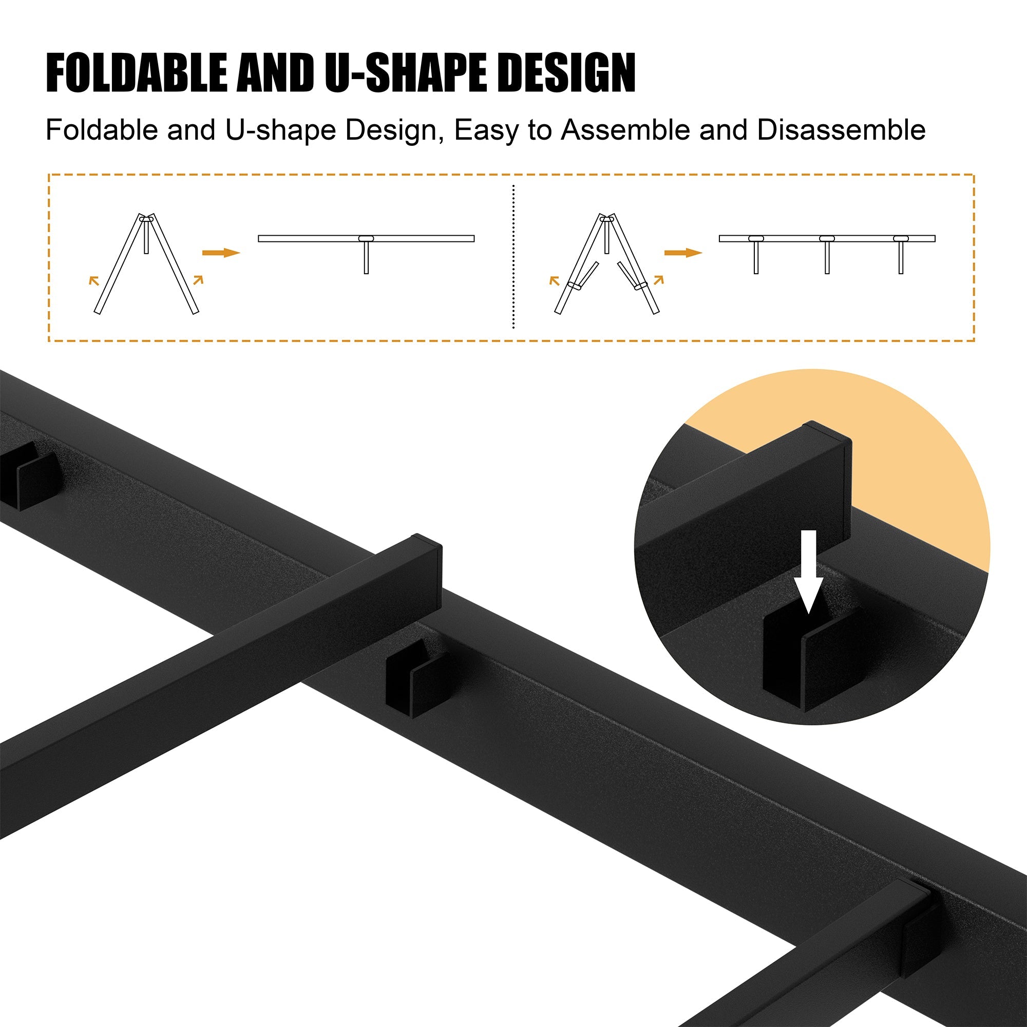 Walsunny Twin Bed Frame with Headboard and Footboard, Strong Steel Slat Support
