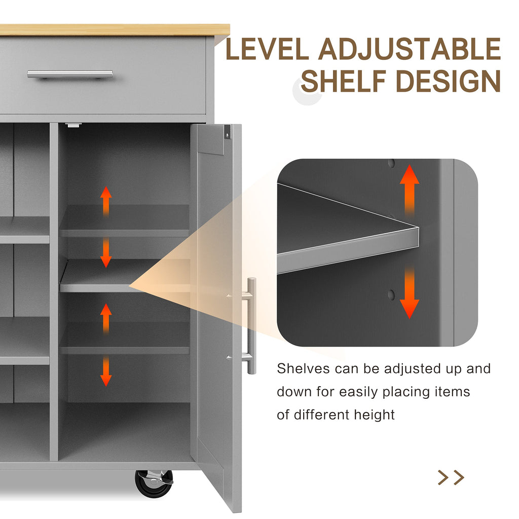 Walsunny 40" Multifunction Kitchen Cart Cabinet with Shelves (7404395692208)