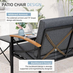 Walsunny Patio Furniture 5 Pieces Outdoor Metal Conversation Sets Chair Sets