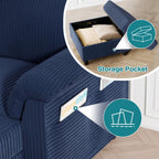 Walsunny 3 Seat L-Shaped Sectional Sofa With Movable Ottoman#color_blue