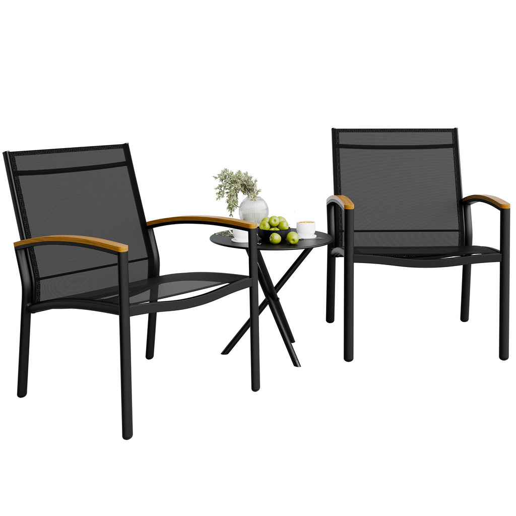 Vongrasig Patio Furniture 2 Pieces Outdoor Texilene Chair Sets