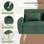 Livingroom sofa set Walsunny 2-seat 47'' Small Modern Love Seat Sofa  #color_green