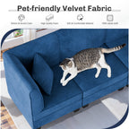Walsunny Velvet 5 Pieces Modular Sectional Sofa L-Shaped Couch With Reversible Chaise (7223391125680)