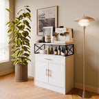 Walsunny Kitchen Buffet Sideboard Cabinet with Adjustable Shelf,Wooden Storage Cabinet with 2 Doors and 1 Drawers£¬Modern Farmhouse Coffee Bar Cabinet with Storage for Kitchen/Living Room (7612660711600)