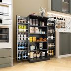 Walsunny 47" Kitchen Pantry Farmhouse Storage Cabinet with Adjustable Shelves, Racks and Doors Freestanding Kitchen Hutch Cupboard (7504155214000)