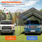 Walsunny Carport 10 x 20 ft Heavy Duty Carport Car Canopy with Powder-Coated Steel Frame,  Shelter Party Tent with 180g PE Tarp for Wedding, Garden (7404386713776)