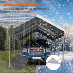 Walsunny Carport 10 x 20 ft Heavy Duty Carport Car Canopy with Powder-Coated Steel Frame,  Shelter Party Tent with 180g PE Tarp for Wedding, Garden (7404386713776)