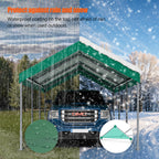 Walsunny Carport 10 x 20 ft Heavy Duty Carport Car Canopy with Powder-Coated Steel Frame,  Shelter Party Tent with 180g PE Tarp for Wedding, Garden (7404386713776)