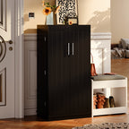 Walsunny 47" Kitchen Pantry Farmhouse Storage Cabinet with Adjustable Shelves, Racks and Doors Freestanding Kitchen Hutch Cupboard (7504155214000)