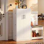 Walsunny 47" Kitchen Pantry Farmhouse Storage Cabinet with Adjustable Shelves, Racks and Doors Freestanding Kitchen Hutch Cupboard (7504155214000)