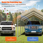 Walsunny Carport 10 x 20 ft Heavy Duty Carport Car Canopy with Powder-Coated Steel Frame,  Shelter Party Tent with 180g PE Tarp for Wedding, Garden (7404386713776)
