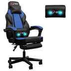 Gaming Chairs  Walsunny Gaming Chairs with Footrest, Massage Leather Game Chair for Adults Big and Tall Gamer Chair with Headrest and Lumbar Support with Ergonomic PU Leather  #color_blue