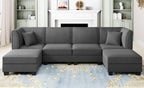 Walsunny  U-Shape Convertible Sectional Sofa Couch with 6 Seats
#color_dark-grey