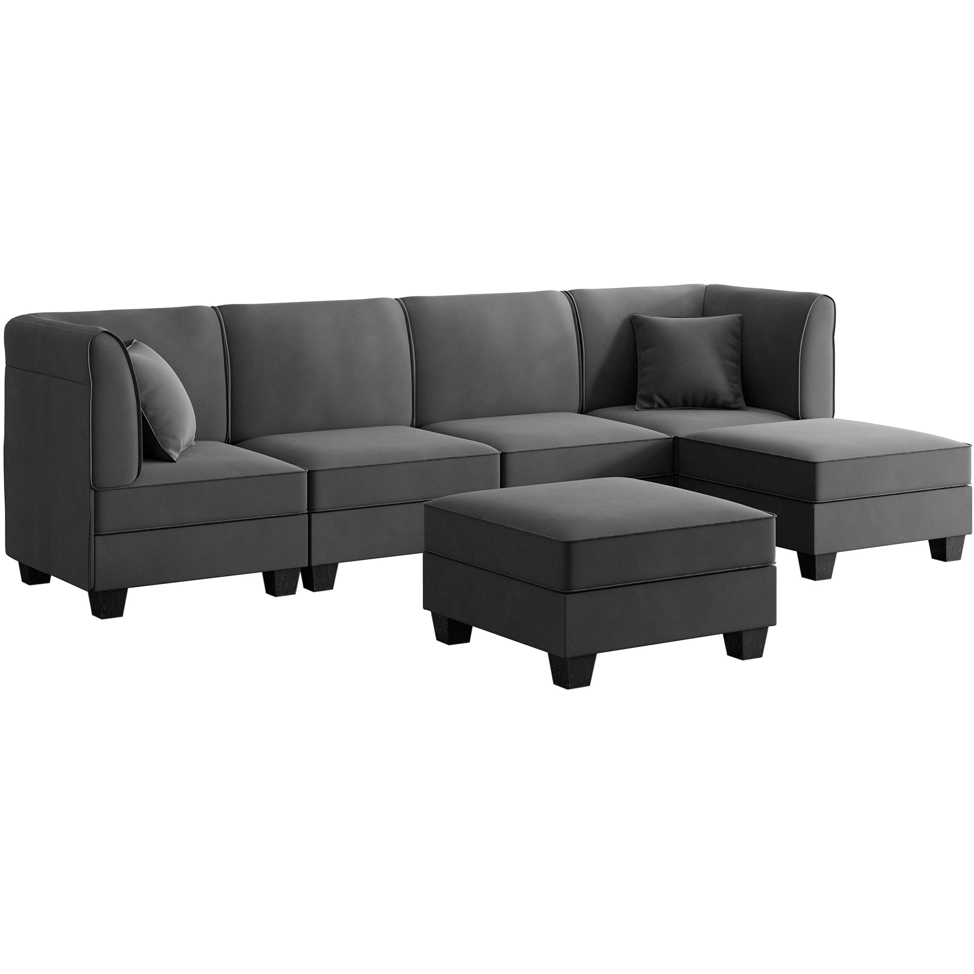 Walsunny  U-Shape Convertible Sectional Sofa Couch with 6 Seats
#color_dark-grey