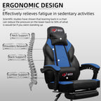 Gaming Chairs  Walsunny Gaming Chairs with Footrest, Massage Leather Game Chair for Adults Big and Tall Gamer Chair with Headrest and Lumbar Support with Ergonomic PU Leather  #color_blue