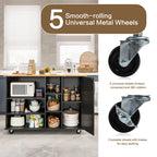 Walsunny 47.2" Large Kitchen Cabinet with Open Shelves, Kitchen Island (7404396937392)