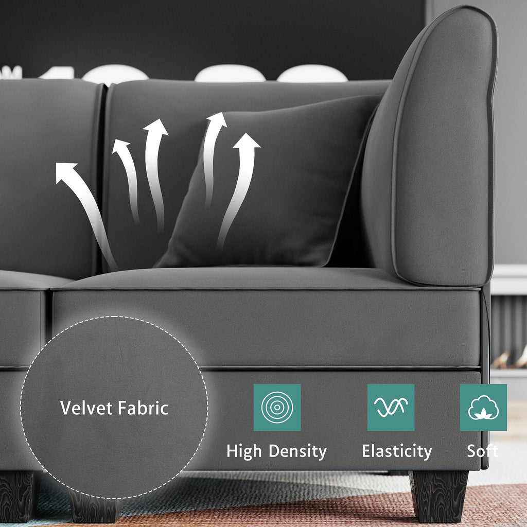Walsunny  U-Shape Convertible Sectional Sofa Couch with 6 Seats
#color_dark-grey