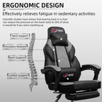 Gaming Chairs  Walsunny Gaming Chairs with Footrest, Massage Leather Game Chair for Adults Big and Tall Gamer Chair with Headrest and Lumbar Support with Ergonomic PU Leather  #color_grey