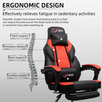 Gaming Chairs  Walsunny Gaming Chairs with Footrest, Massage Leather Game Chair for Adults Big and Tall Gamer Chair with Headrest and Lumbar Support with Ergonomic PU Leather #color_red
