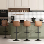 Walsunny Bar Stools Set of 2,Adjustable Leather Counter Height with High Backrest,Bar Chairs for Kitchen Island Dining£¬Room Bar (7562958831792)