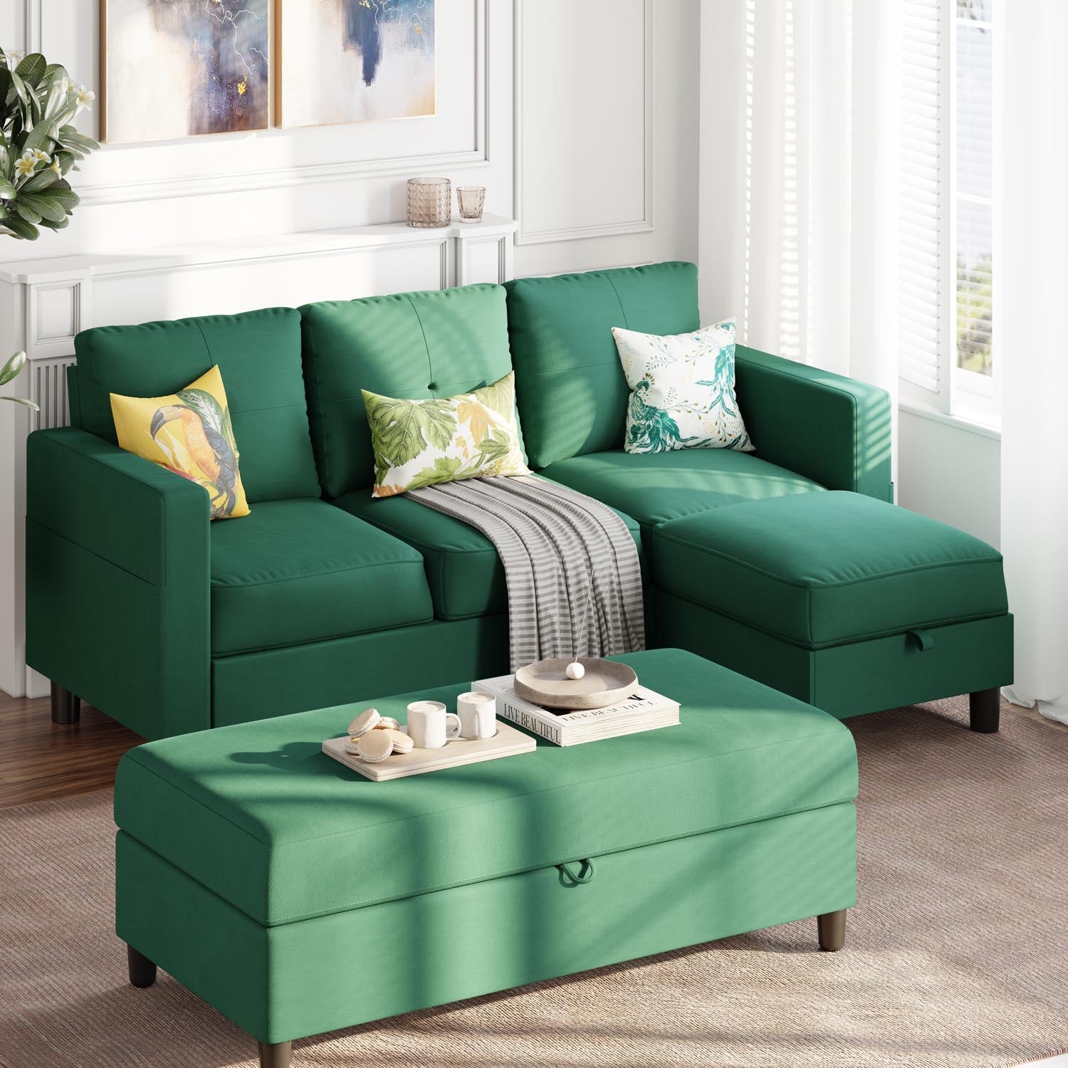 Vongrasig Long Storage Ottoman Green