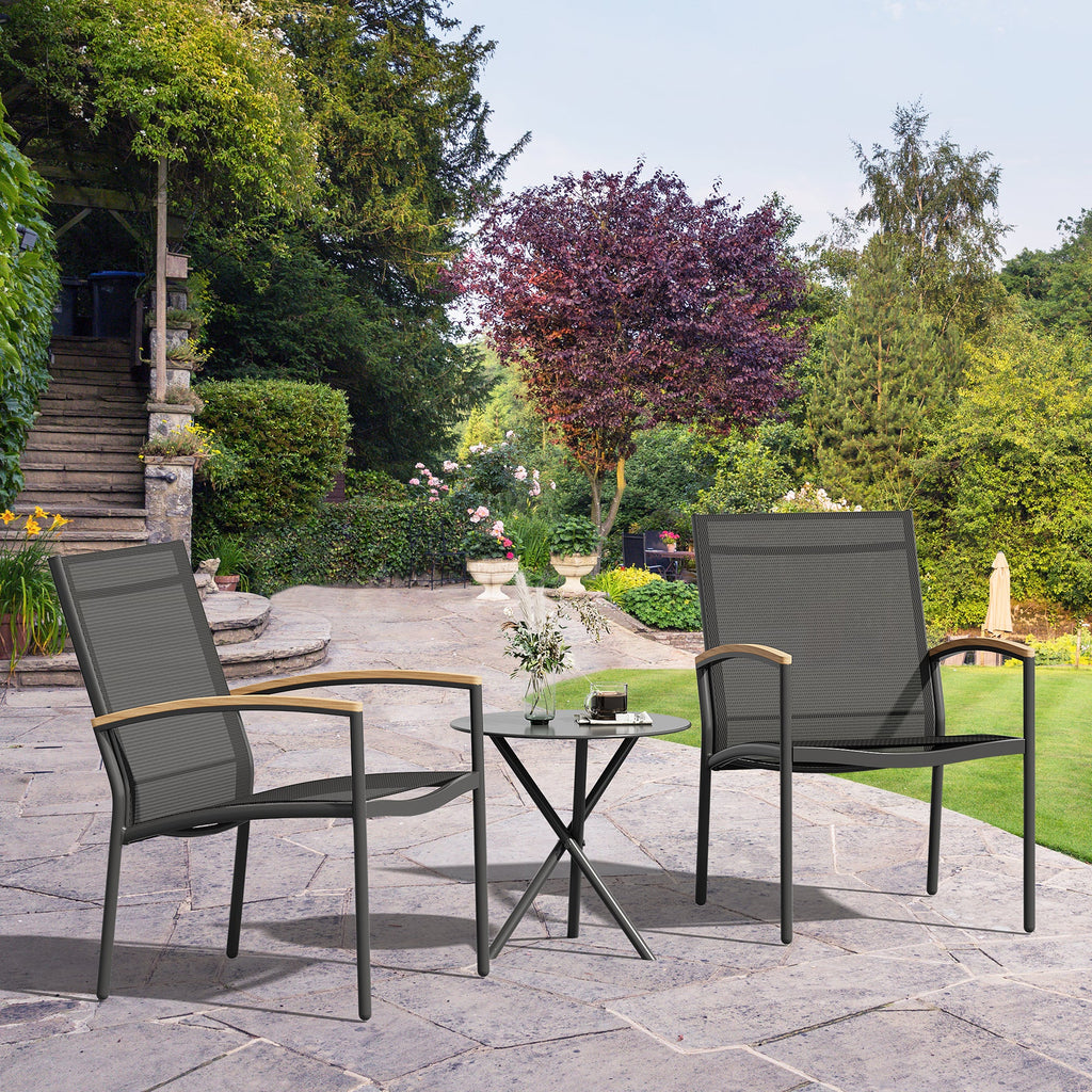 Vongrasig Patio Furniture 2 Pieces Outdoor Texilene Chair Sets