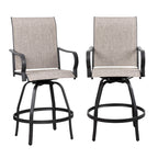 Vongrasig Patio Furniture Outdoor All-Weather Texilene Swivel High Bar Stools Set