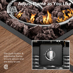 Walsunny 28" Propane Gas Fire Pit Table 50,000 BTU Square Outdoor Wicker (7436201689264)