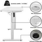 Walsunny White Electric Height Adjustable Standing Desk#color_white