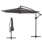 Walsunny Patio Offset Umbrella Easy Tilt Adjustment,Crank and Cross Base, Outdoor Cantilever Hanging Umbrella with 8 Ribs (7504185786544)