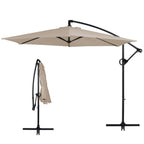 Walsunny Patio Offset Umbrella Easy Tilt Adjustment,Crank and Cross Base, Outdoor Cantilever Hanging Umbrella with 8 Ribs (7504185786544)