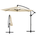 Walsunny Patio Offset Umbrella Easy Tilt Adjustment,Crank and Cross Base, Outdoor Cantilever Hanging Umbrella with 8 Ribs (7504185786544)