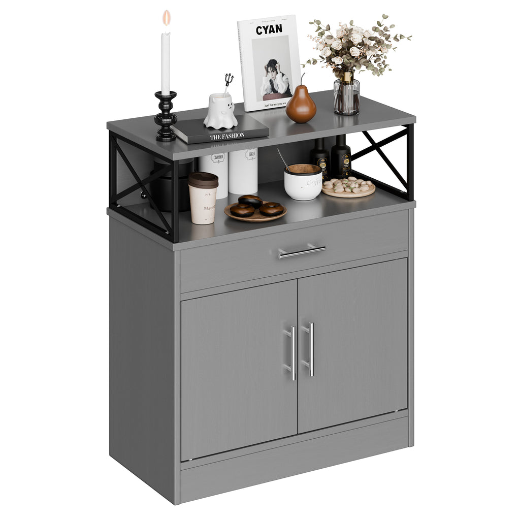 Walsunny Kitchen Buffet Sideboard Cabinet with Adjustable Shelf,Wooden Storage Cabinet with 2 Doors and 1 Drawers£¬Modern Farmhouse Coffee Bar Cabinet with Storage for Kitchen/Living Room (7612660711600)
