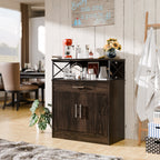 Walsunny Kitchen Buffet Sideboard Cabinet with Adjustable Shelf,Wooden Storage Cabinet with 2 Doors and 1 Drawers£¬Modern Farmhouse Coffee Bar Cabinet with Storage for Kitchen/Living Room (7612660711600)