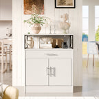 Walsunny Kitchen Buffet Sideboard Cabinet with Adjustable Shelf,Wooden Storage Cabinet with 2 Doors and 1 Drawers£¬Modern Farmhouse Coffee Bar Cabinet with Storage for Kitchen/Living Room (7612660711600)
