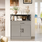 Walsunny Kitchen Buffet Sideboard Cabinet with Adjustable Shelf,Wooden Storage Cabinet with 2 Doors and 1 Drawers£¬Modern Farmhouse Coffee Bar Cabinet with Storage for Kitchen/Living Room (7612660711600)