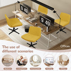 Walsunny Cross Legged Office Chair Armless Wide Chair Cross Legged Office Chair Computer Chair #color_yellow #foot_fixed-foot