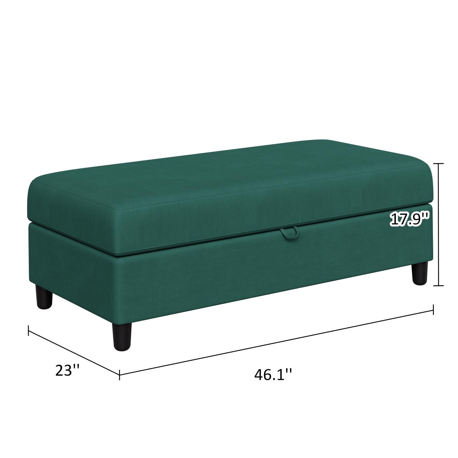 Vongrasig Long Storage Ottoman Green
